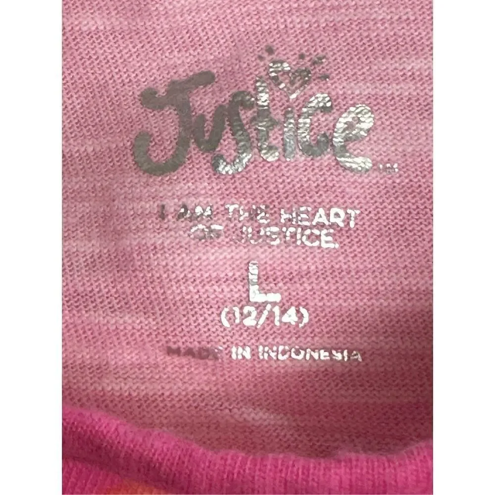 Justice girls’ bright pink romper size large